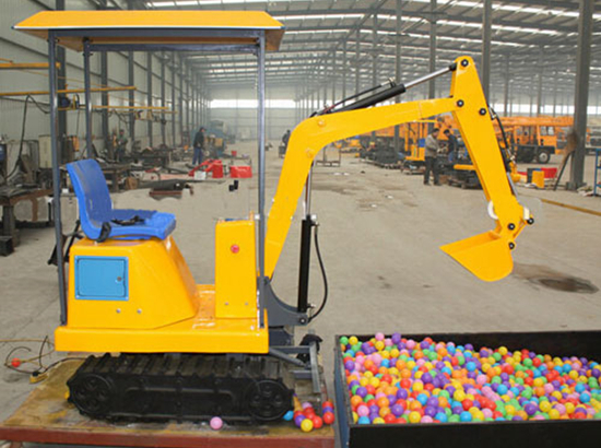 Indoor kids excavator ride