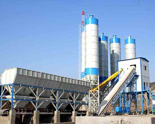 High level concrete mix plant