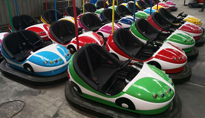 Bumper car rides for kids in the amusement park